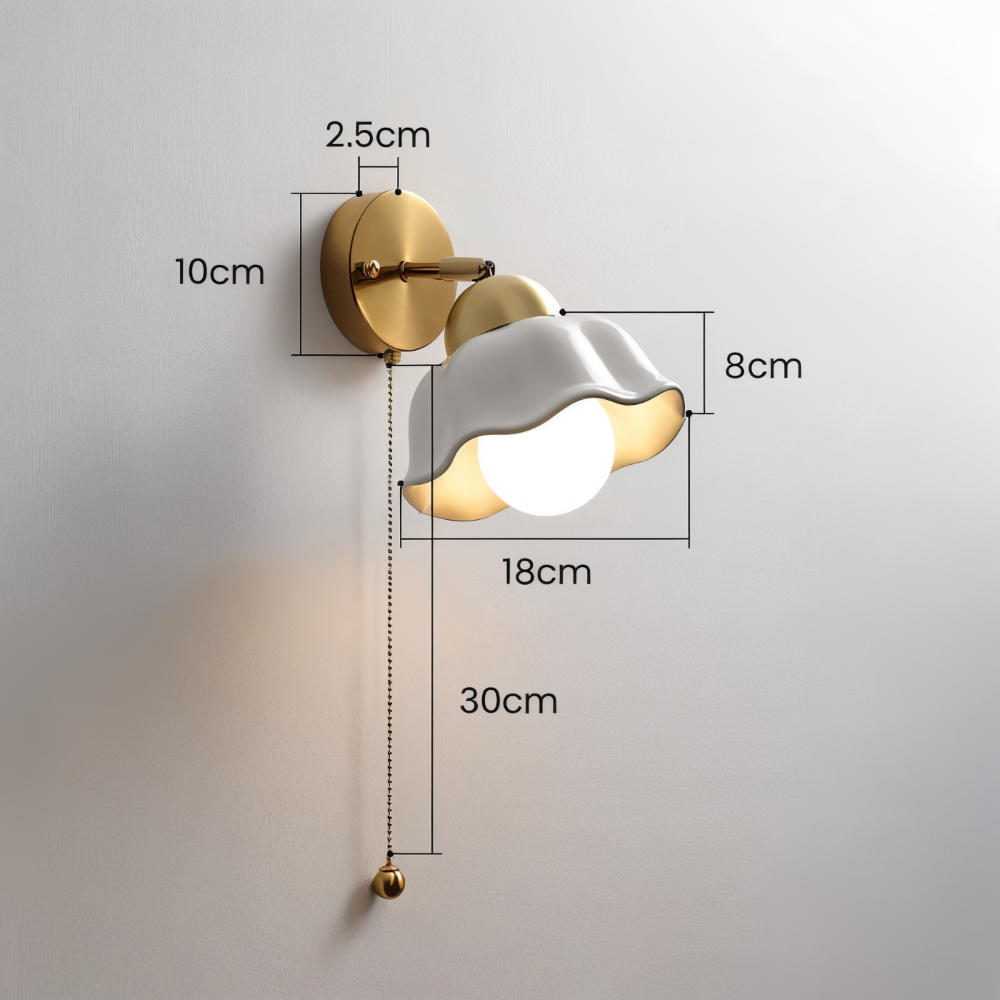 Weiß Bloom Wandleuchte - Klassische Französische Nachttisch Wandleuchte - Blumen Wandleuchte Design - Innenwandleuchten LED