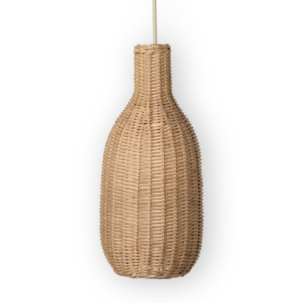 WickerCraft Pendelleuchte - Vintage Handgestrickte Rattan Hängelampe