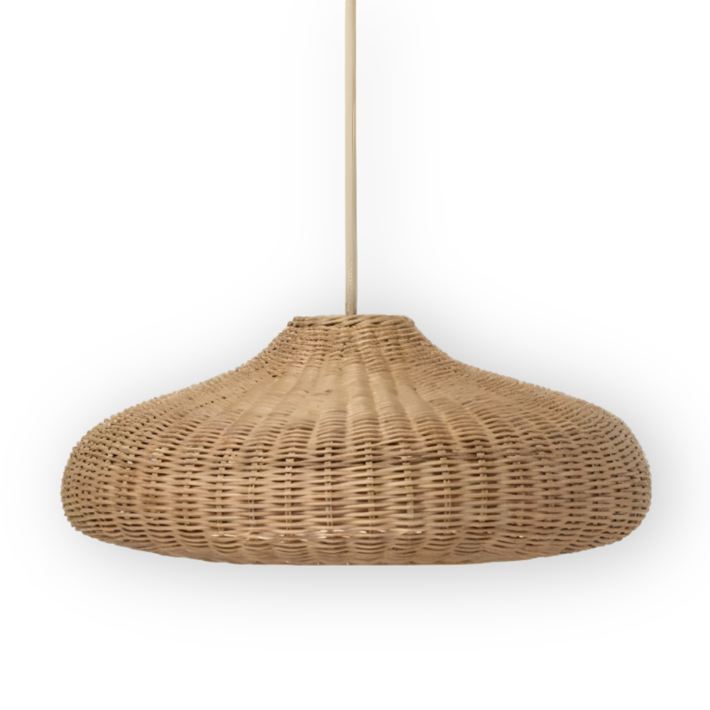 WickerCraft Pendelleuchte - Vintage Handgestrickte Rattan Hängelampe