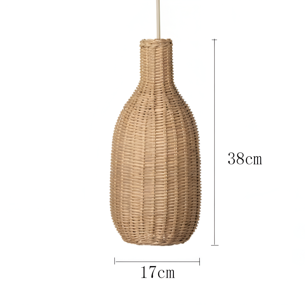 WickerCraft Pendelleuchte - Vintage Handgestrickte Rattan Hängelampe