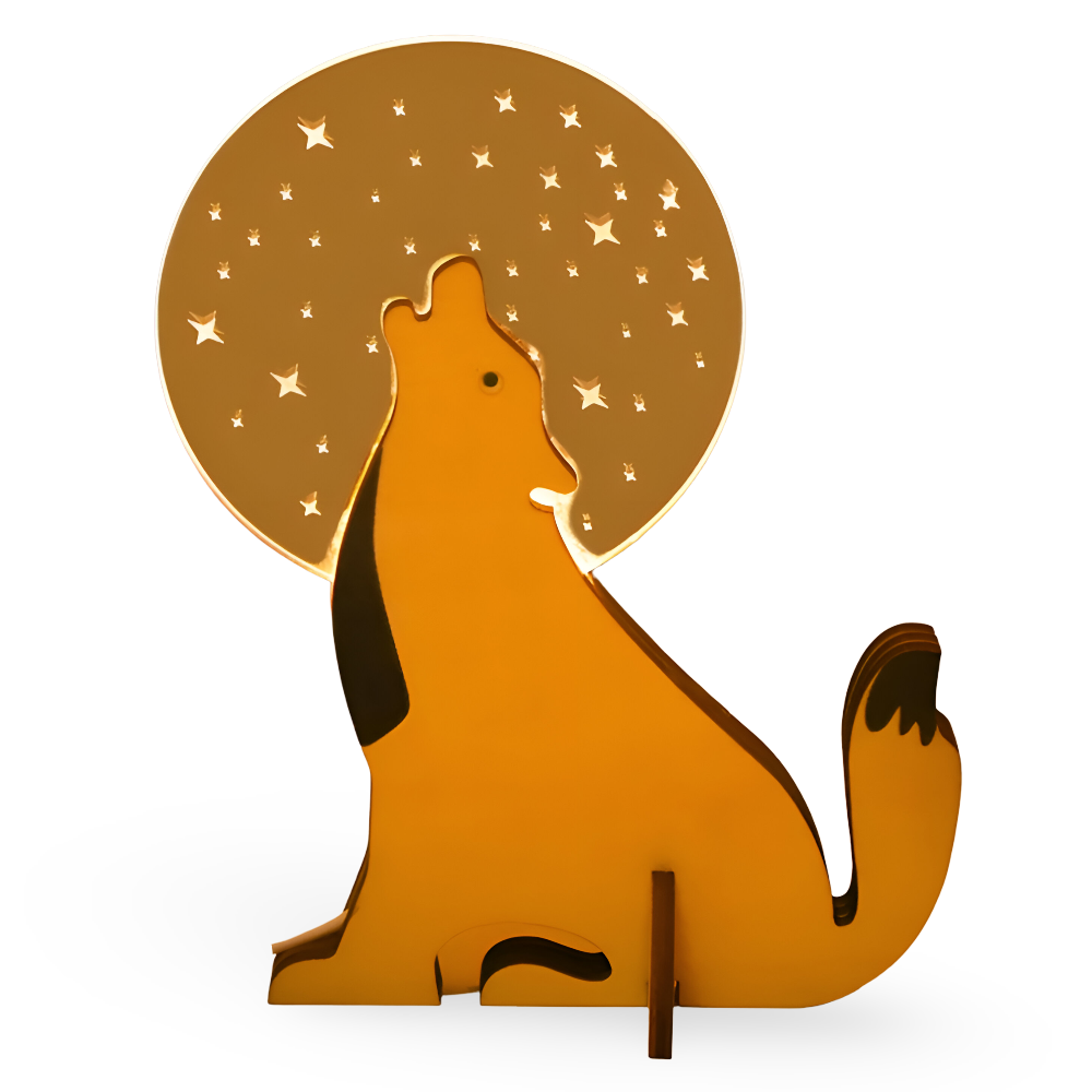 Wildlife Lampe - Holz Acryl Tier Tischlampe LED Nachtlicht