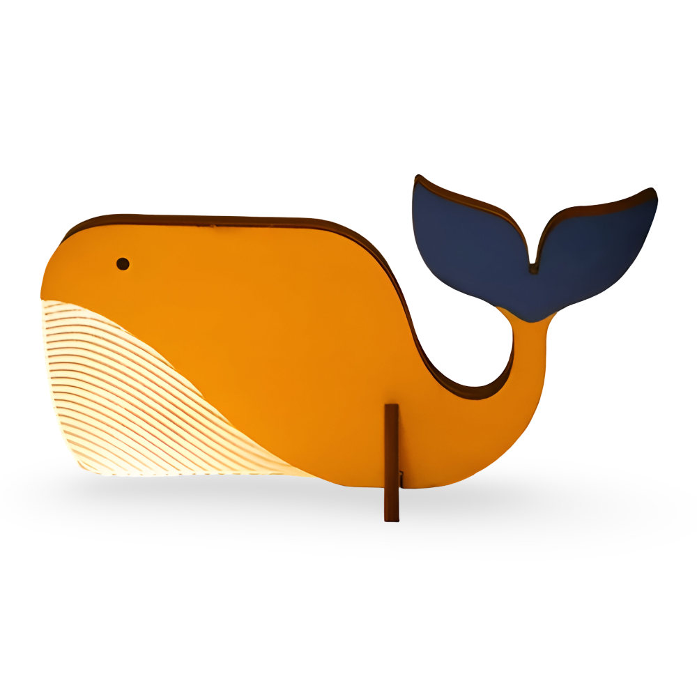 Wildlife Lampe - Holz Acryl Tier Tischlampe LED Nachtlicht