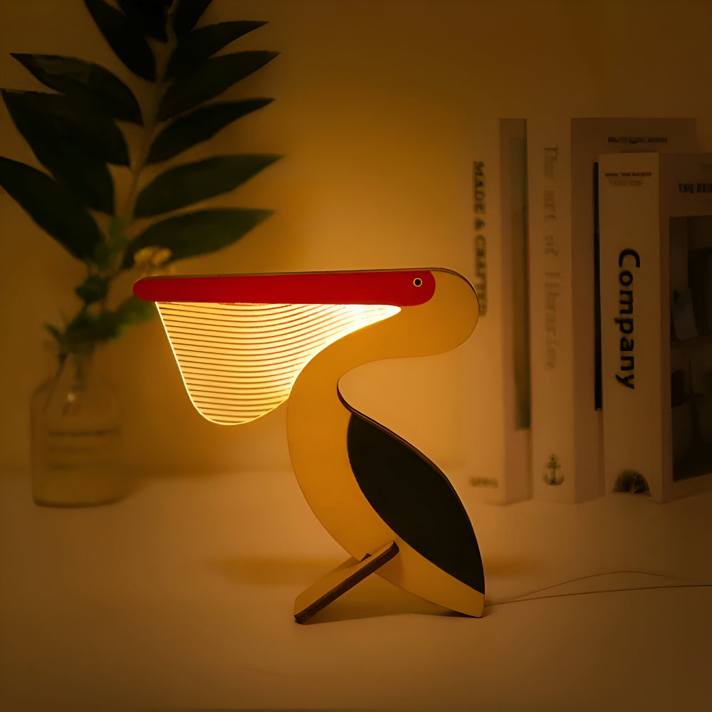 Wildlife Lampe - Holz Acryl Tier Tischlampe LED Nachtlicht