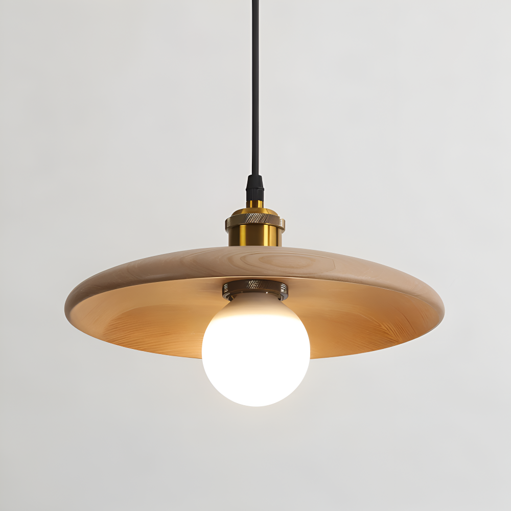 WooDisk Pendelleuchte - Untertasse Leuchte Pendel - Hängelampe aus Holz