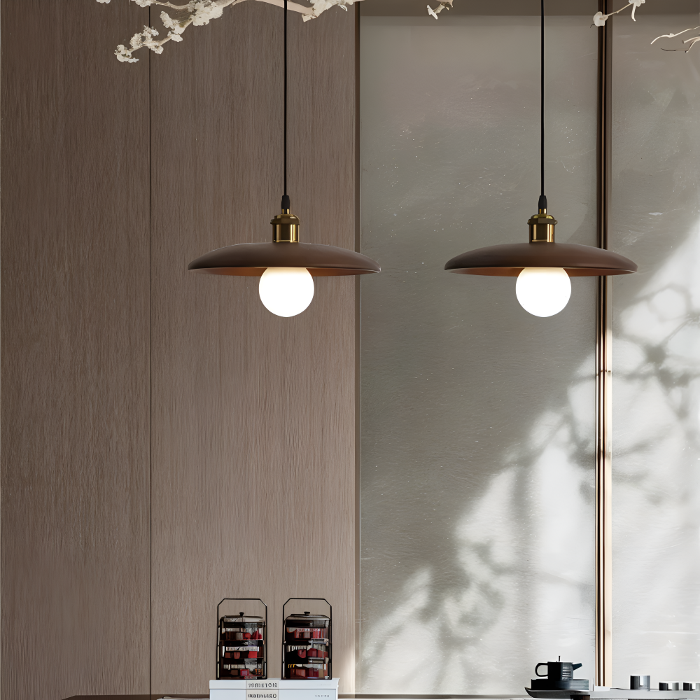 WooDisk Pendelleuchte - Untertasse Leuchte Pendel - Hängelampe aus Holz