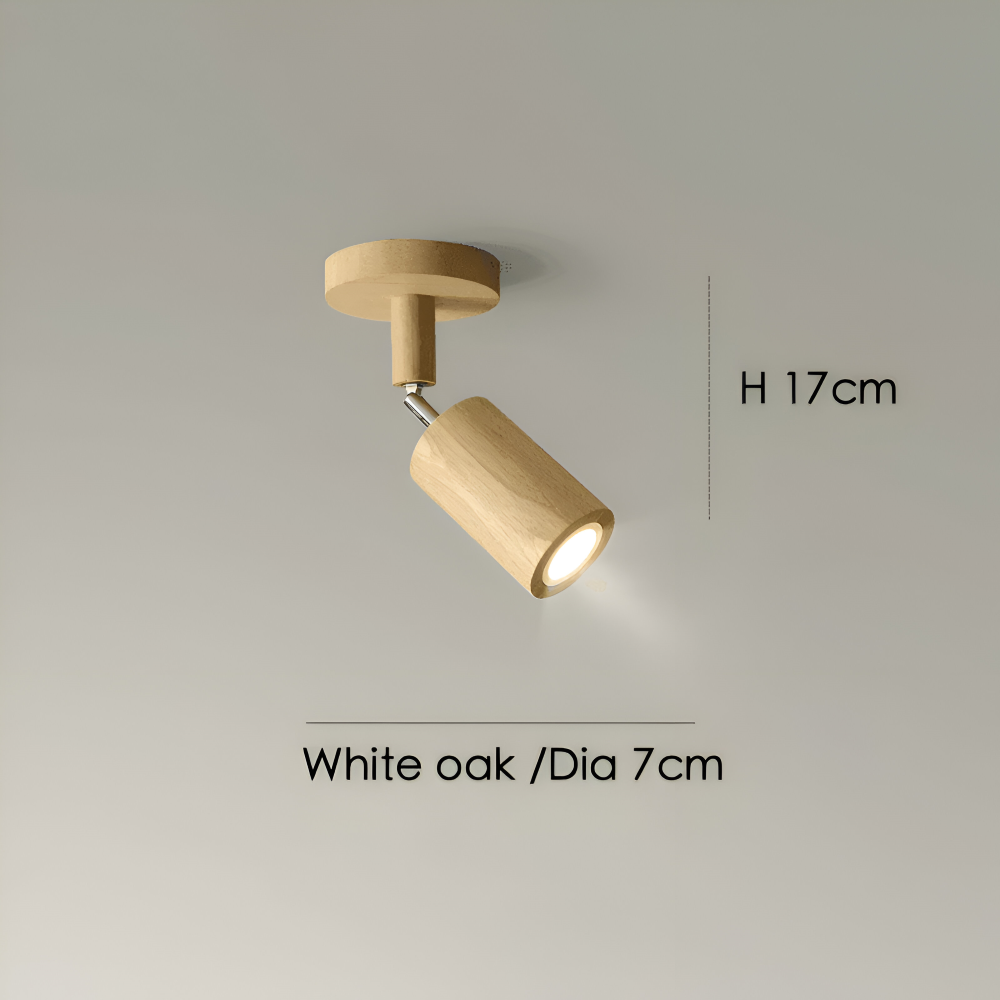 Woodsy Deckenleuchte - Zylindrischer Holzstrahler - Einstellbare LED Beleuchtung