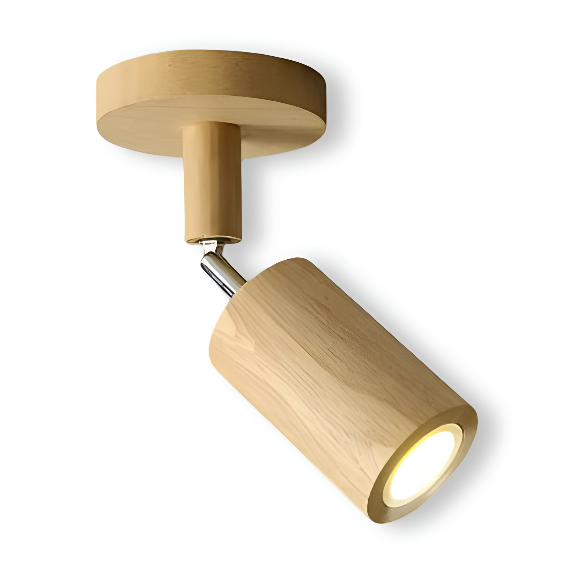 Woodsy Deckenleuchte - Zylindrischer Holzstrahler - Einstellbare LED Beleuchtung