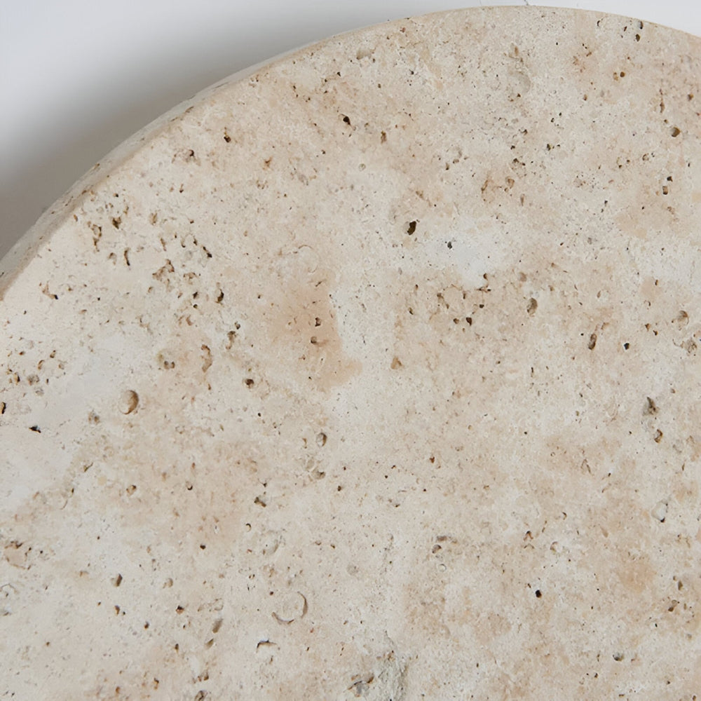 Zirkuläre Travertin Wandleuchte - Japanische Stil Wandlampe für Ambientebeleuchtung