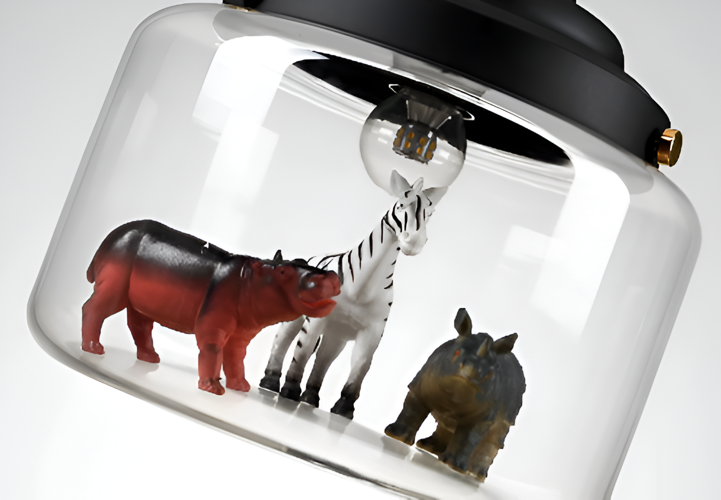 Zoo Glas Pendelleuchte - Dekorative Nordische Cartoon Tier LED Hängelampe
