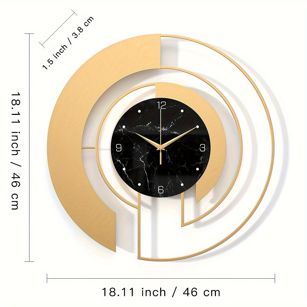 Moderne Metall Wanduhr in Glasoptik – Runde Designer Uhr mit geometrischem Muster & leisem Uhrwerk für Wohnzimmer