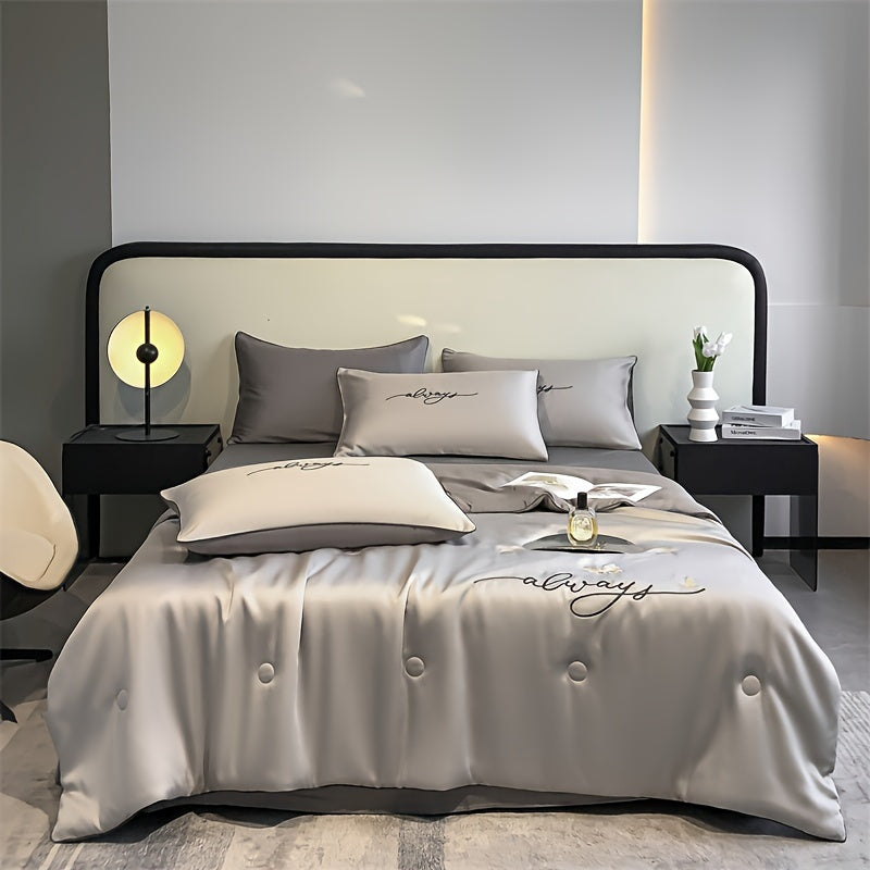 Luxuriöse Sommerdecke mit seidigem Gefühl – leichte kühlende Bettdecke, atmungsaktive Schlafdecke für Schlafzimmer & Gästezimmer