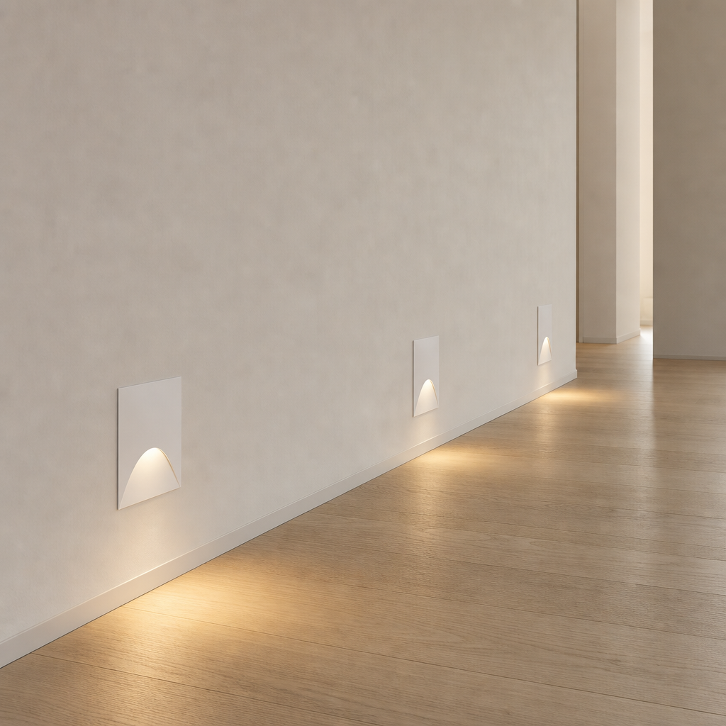 VARIANT Weiss-Quadrat LuminiPath LED Wandleuchte im Flur