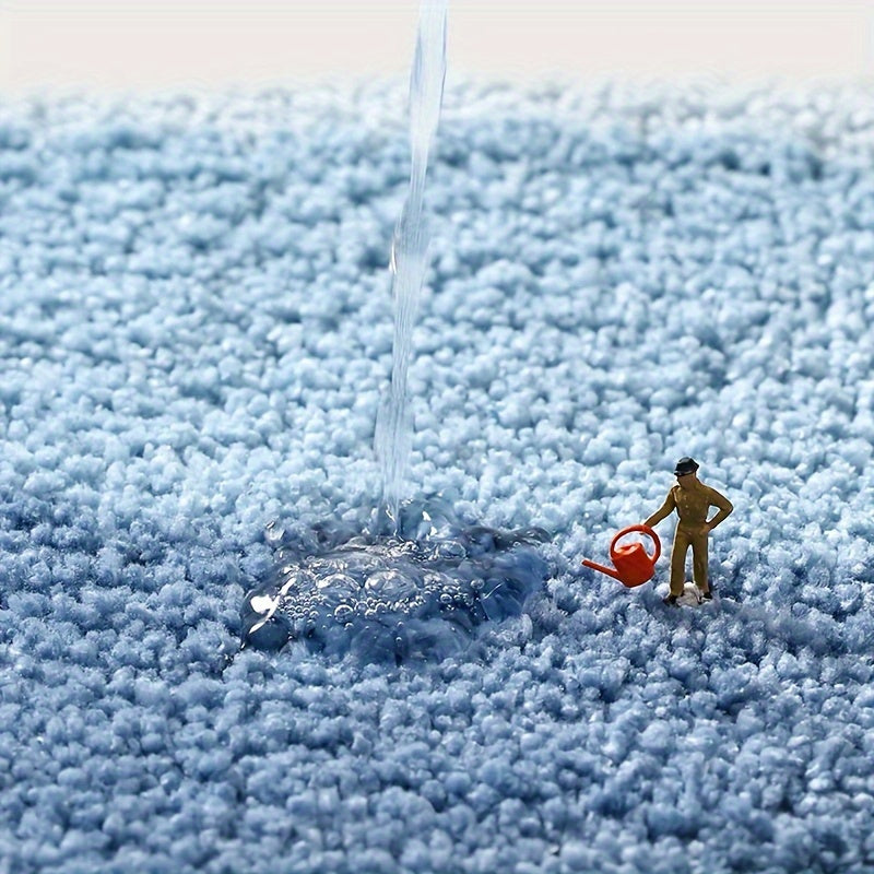 Badezimmerteppich Rutschfest & Saugstark – Extra Weiche Badematte im Berglandschaft Design für Dusche, Badewanne & Waschbecken