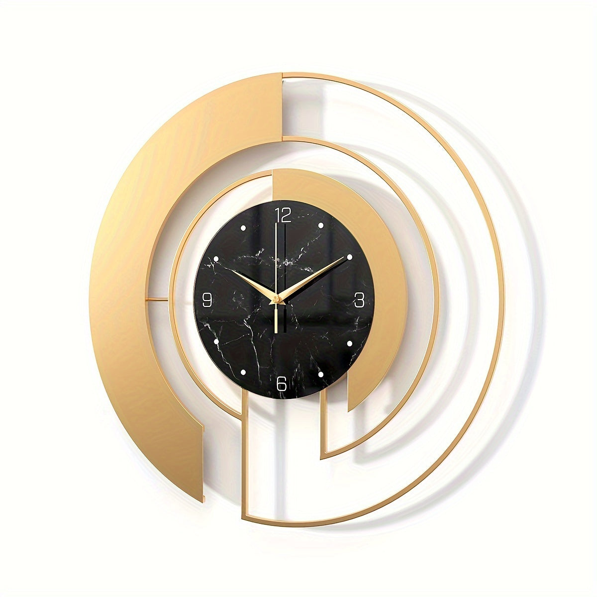Moderne Metall Wanduhr in Glasoptik – Runde Designer Uhr mit geometrischem Muster & leisem Uhrwerk für Wohnzimmer