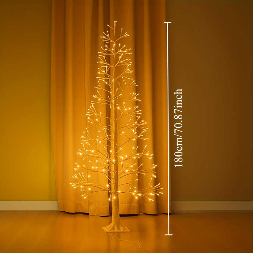 Lichterbaum mit Höhenangabe 180 cm vor einem Vorhang