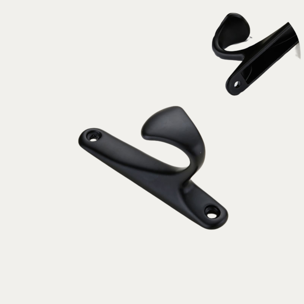 Schwarzer Hakengriff 9016, Lochabstand 72 mm, Länge 8,6 cm