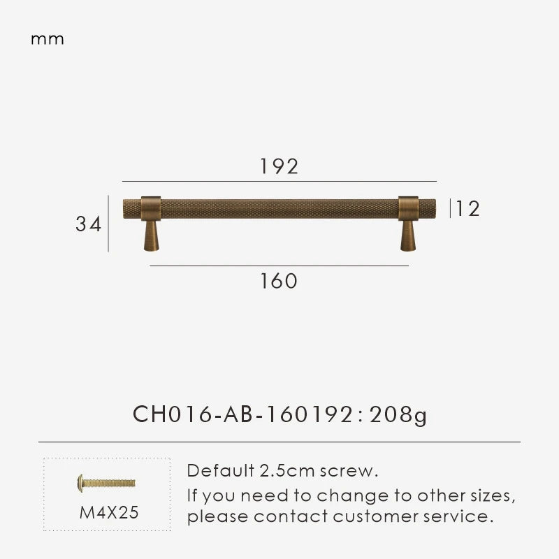Maßzeichnung Möbelgriff mit Lochabstand 160 mm, Länge 19,2 cm, Höhe 3,4 cm
