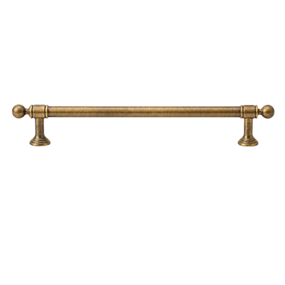 Möbelgriff Vintage in Messingoptik, Lochabstand 224 mm, Länge 27 cm, auf weißem Hintergrund