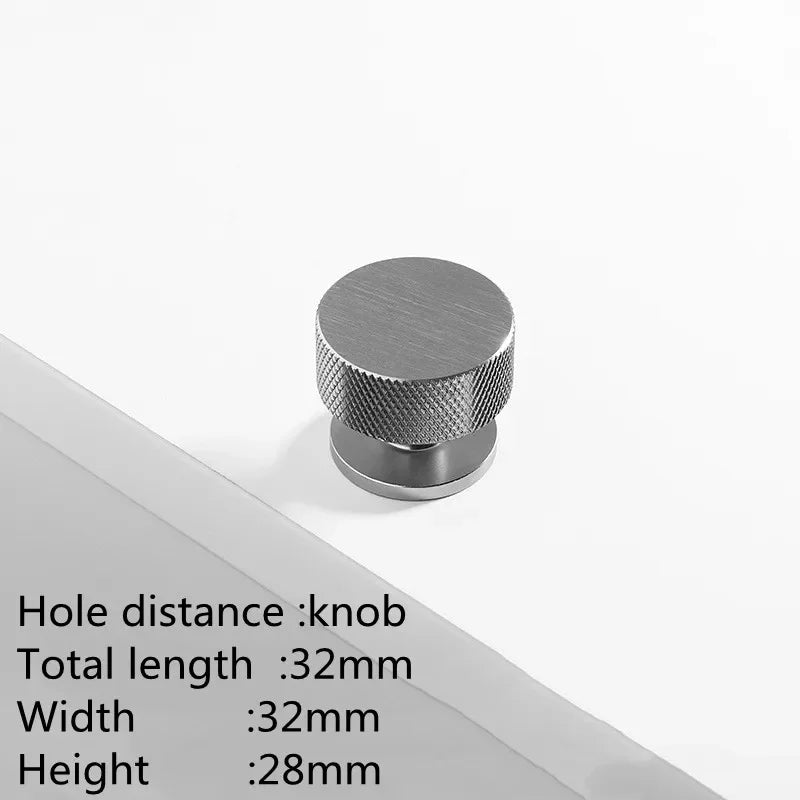 Maßzeichnung Möbelknopf Breit gerändelt Ø 3,2 cm x 2,8 cm in Silber (Lieferantenbild)