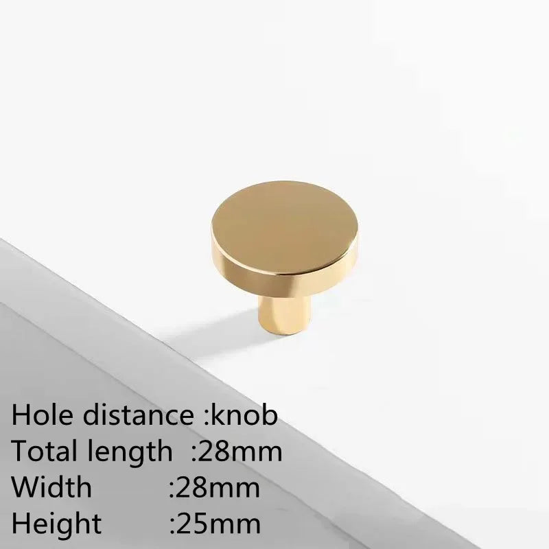 Maßzeichnung Möbelknopf Rund glatt Ø 2,8 cm x 2,5 cm in Gold (Lieferantenbild)