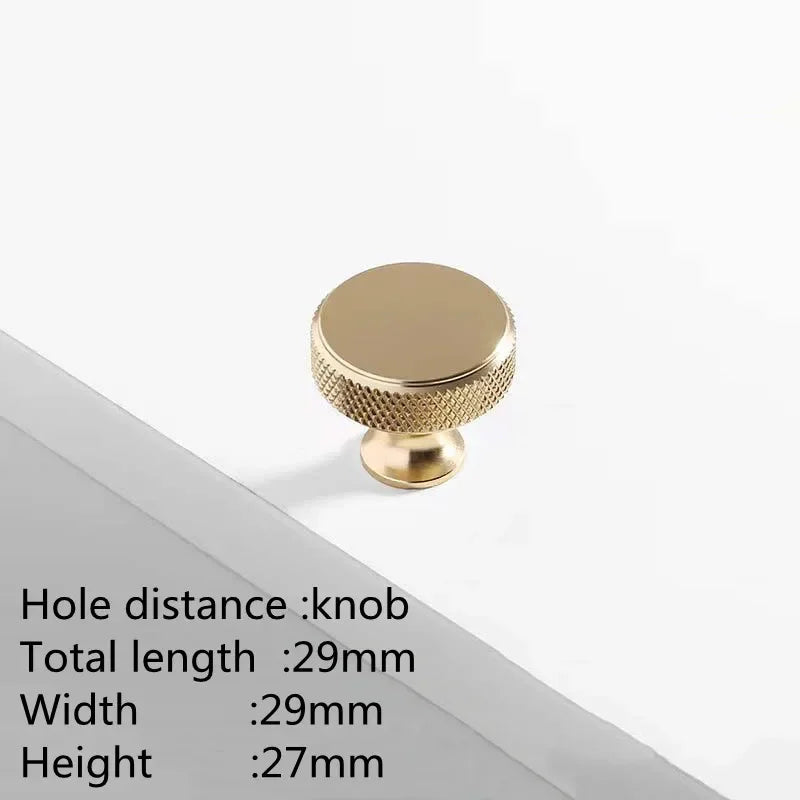 Maßzeichnung Möbelknopf Rändelrand Ø 2,9 cm x 2,5 cm in Gold (Lieferantenbild)