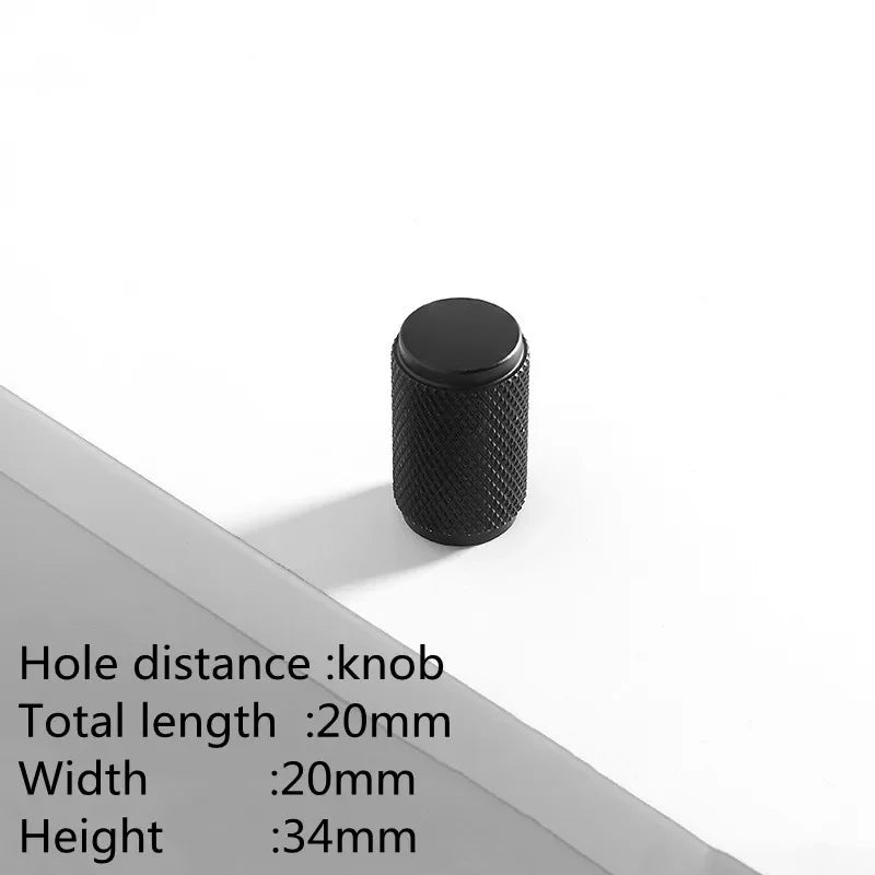 Maßzeichnung Möbelknopf Zylinder lang Ø 2 cm x 3,4 cm in Schwarz (Lieferantenbild)