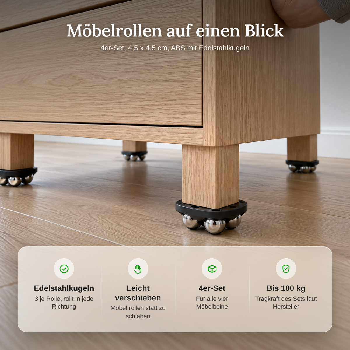 Vorteile der Möbelrollen klein im Überblick