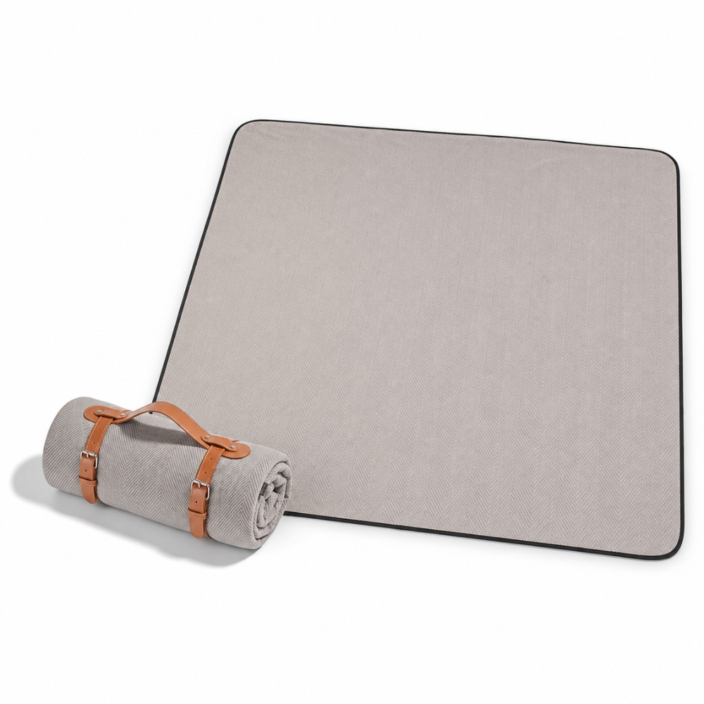 Faltbare Picknickdecke 200 x 200 cm aus Polyester | Wasserabweisende Outdoor-Decke mit Tragegurten für Camping, Strand und Garten