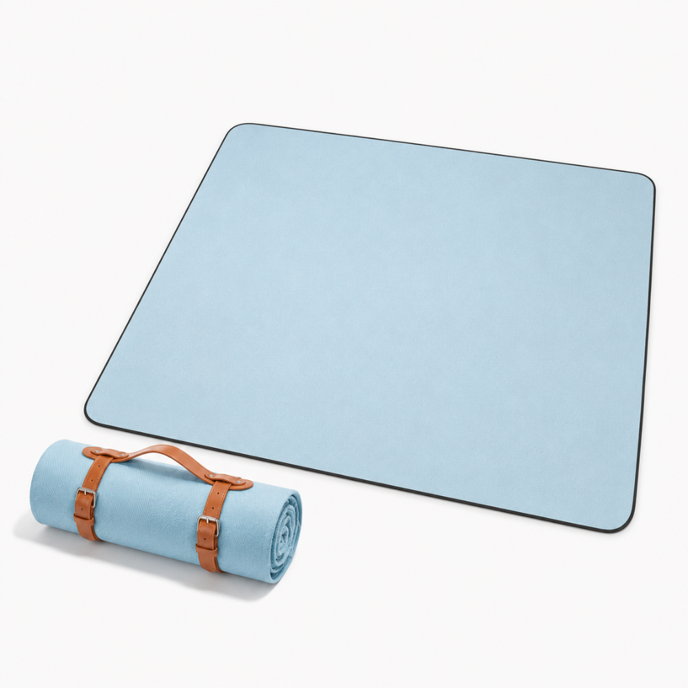 Faltbare Picknickdecke 200 x 200 cm aus Polyester | Wasserabweisende Outdoor-Decke mit Tragegurten für Camping, Strand und Garten