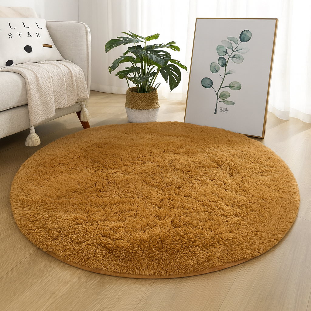 Runder Hochflor-Teppich mit dichtem, weichem Flor, Produktfoto einer Farbvariante