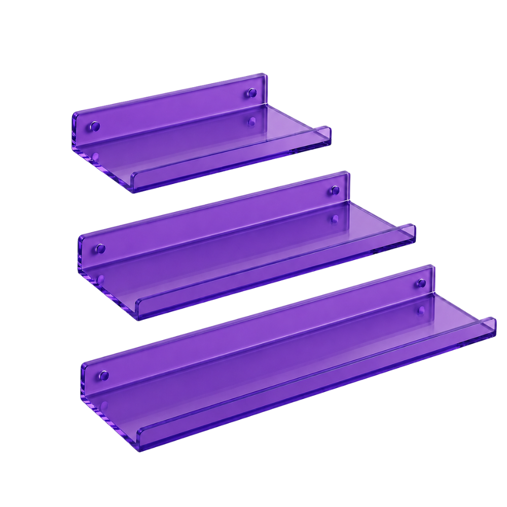 Selbstklebendes Acryl Wandregal ohne Bohren U oder L Form Wandablage in mehreren Farben und Größen