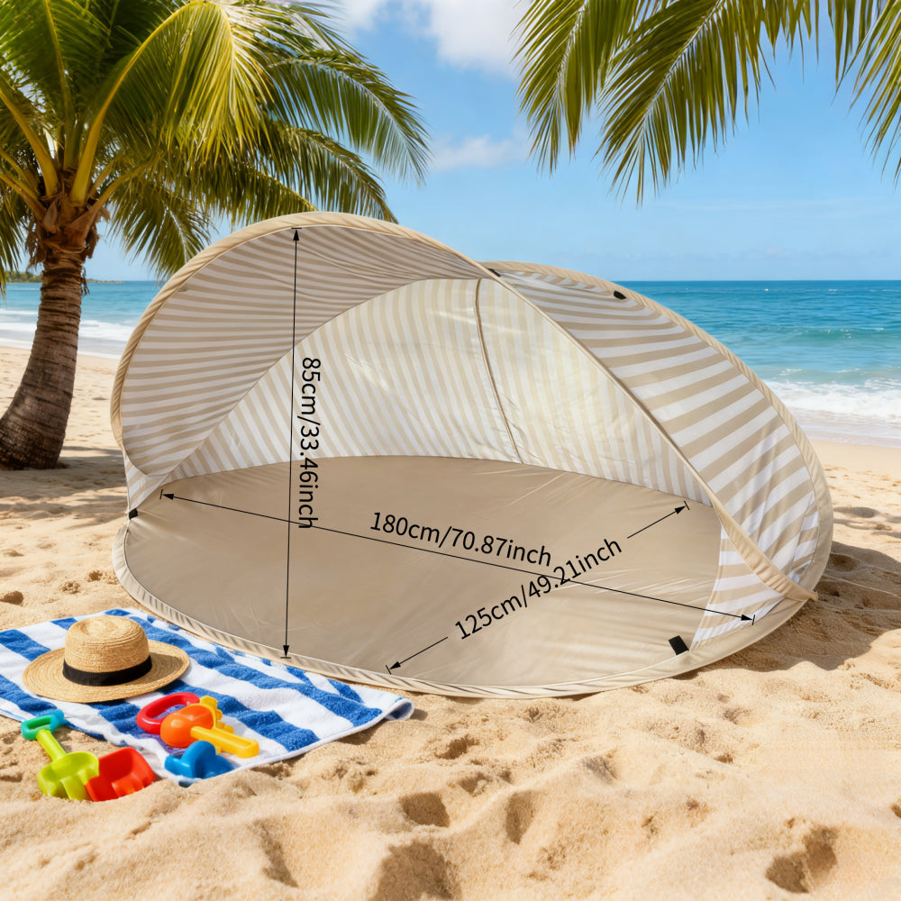 Strandmuschel für 2 Personen – Pop-Up Strandzelt mit Schnellaufbau, tragbarer Sonnenschutz inkl. Tragetasche & Heringen