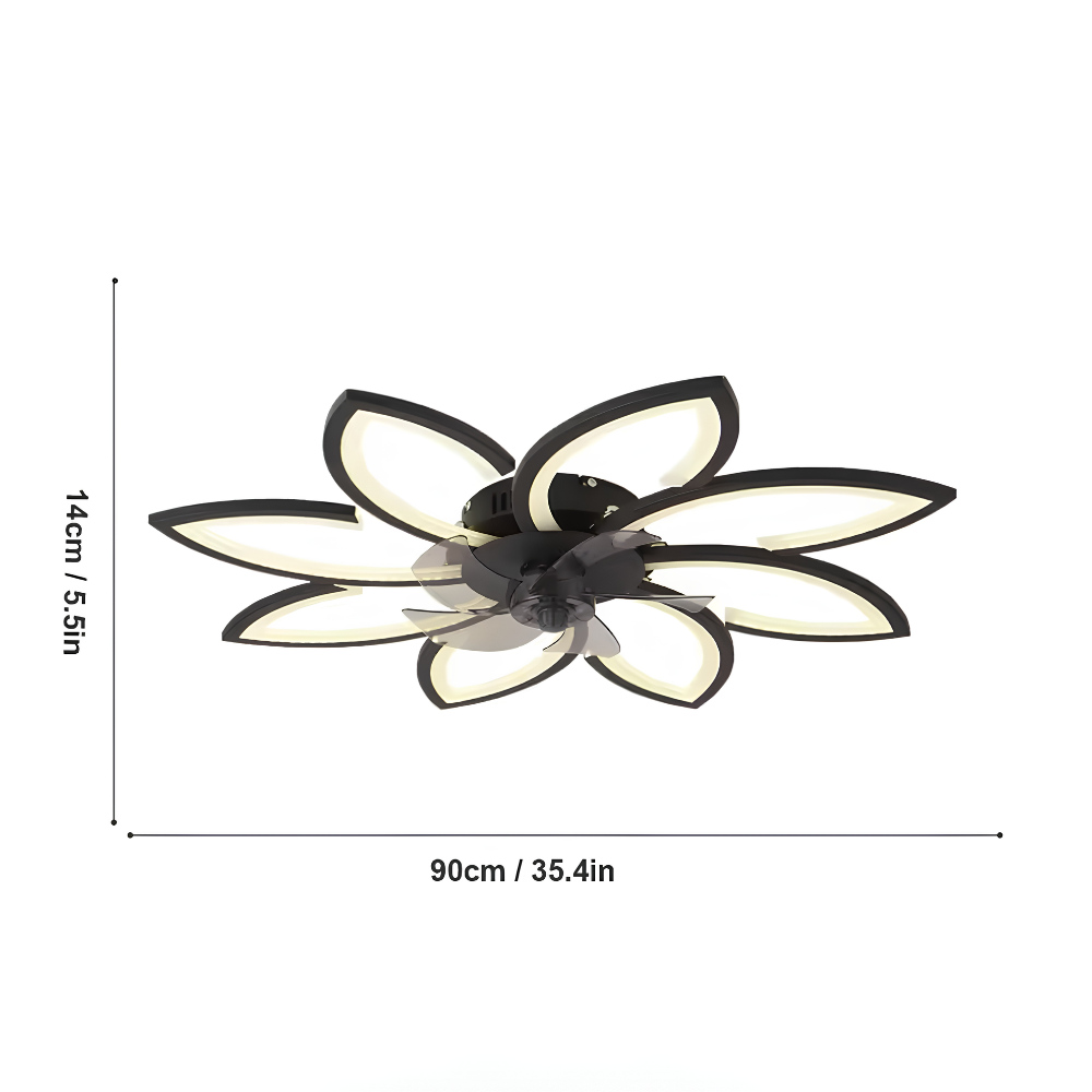 Deckenventilator mit LED Licht Blumenform Fernbedienung Dimmbar 6 Geschwindigkeiten 3000K 6500K