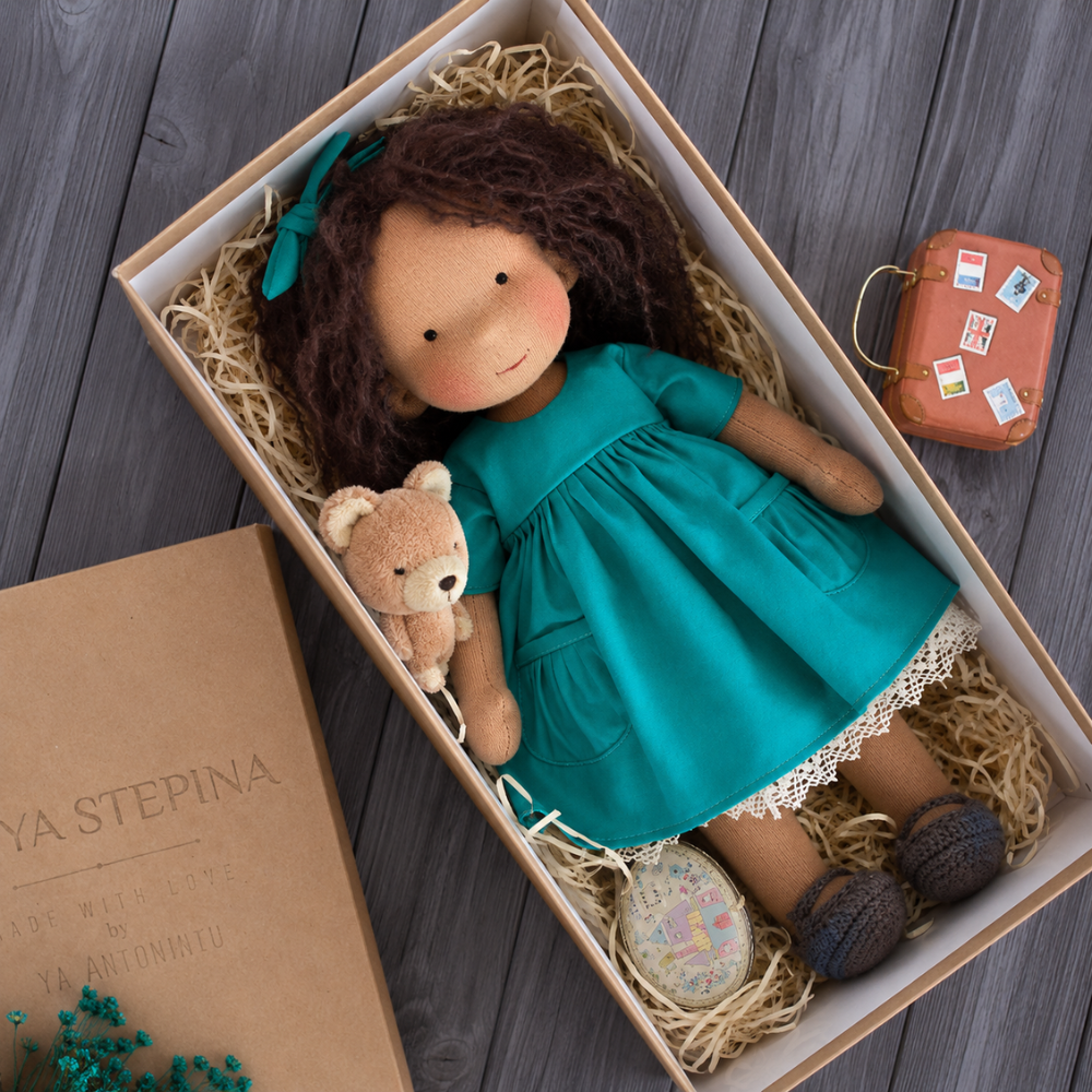 Waldorf-inspirierte Stoffpuppe 30 cm für Kinder Weiche Ragdoll Kuschelpuppe zum Spielen und Dekorieren