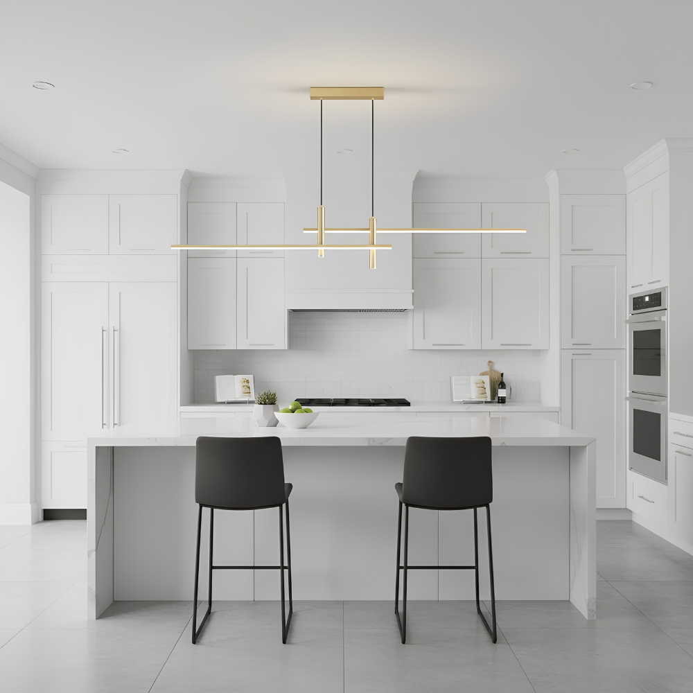 Lineare Pendelleuchte in Schwarz – Höhenverstellbare Metalllampe mit dimmbarem warmem Licht