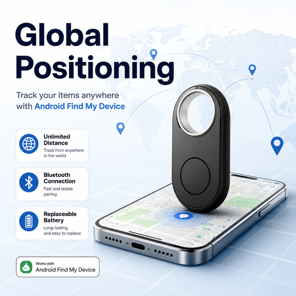 Bluetooth-Tracker für iPhone & Android – Smart Tag mit Apple Wo ist? & Google Find My Device für Schlüssel, Tasche & Gepäck