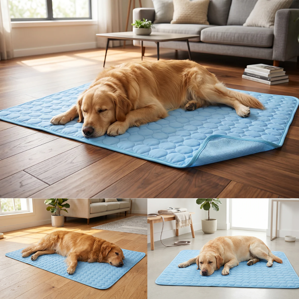 Kühlmatte für Hunde und Katzen aus Polyesterfaser Sommer Haustiermatte für Sofa Bett Auto und Boden