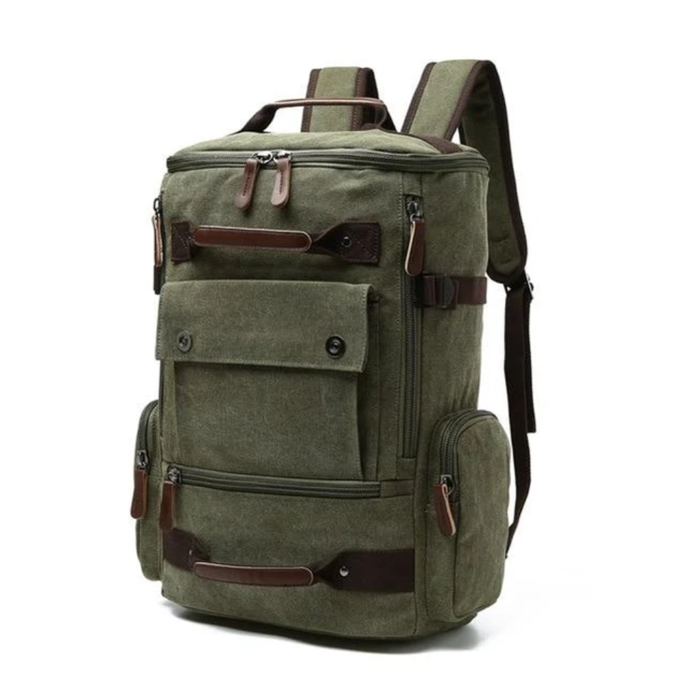 Garnet Großer Canvas Rucksack Vintage - Wasserabweisender Reiserucksack mit Laptopfach für Herren 36-55L, Laptopfach