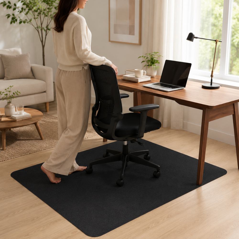 Bürostuhlmatte 90 x 120 cm – Rutschfeste Bodenschutzmatte für Bürostuhl, Gamingstuhl & Homeoffice