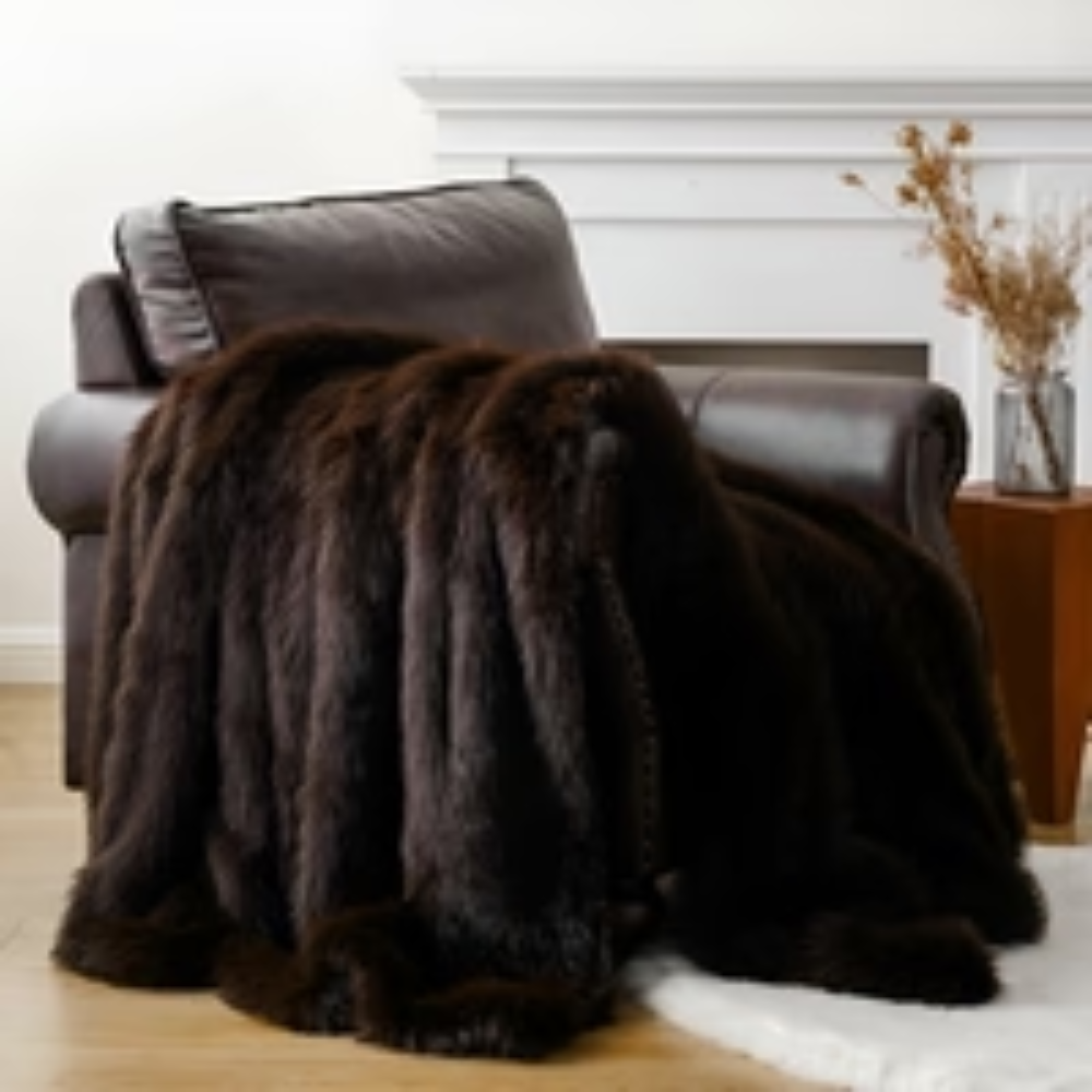 Flauschige Webpelz Kuscheldecke 127x152 & 150x200 cm - Elegante Wohndecke für gemütliche Stunden
