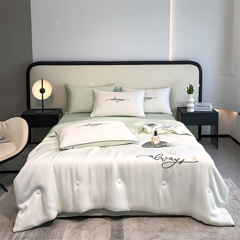 Luxuriöse Sommerdecke mit seidigem Gefühl – leichte kühlende Bettdecke, atmungsaktive Schlafdecke für Schlafzimmer & Gästezimmer