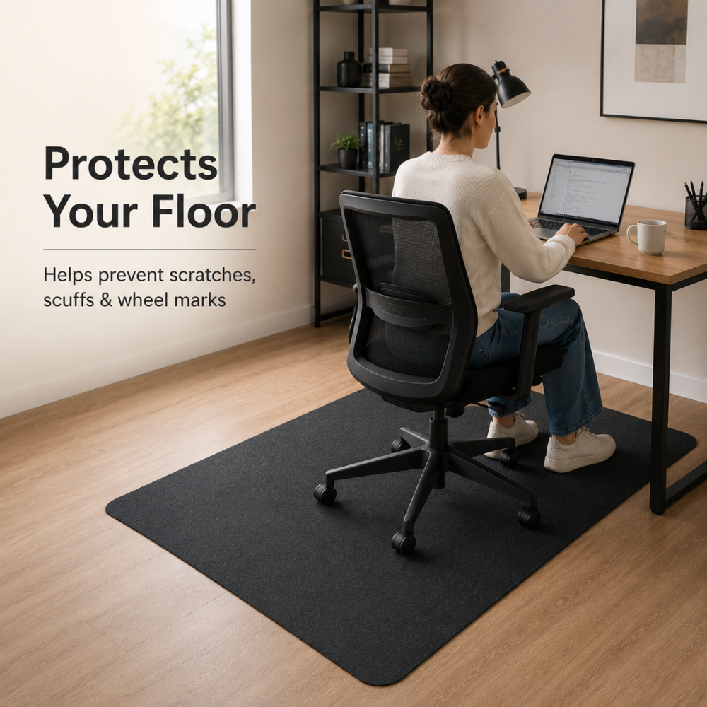 Bürostuhlmatte 90 x 120 cm – Rutschfeste Bodenschutzmatte für Bürostuhl, Gamingstuhl & Homeoffice