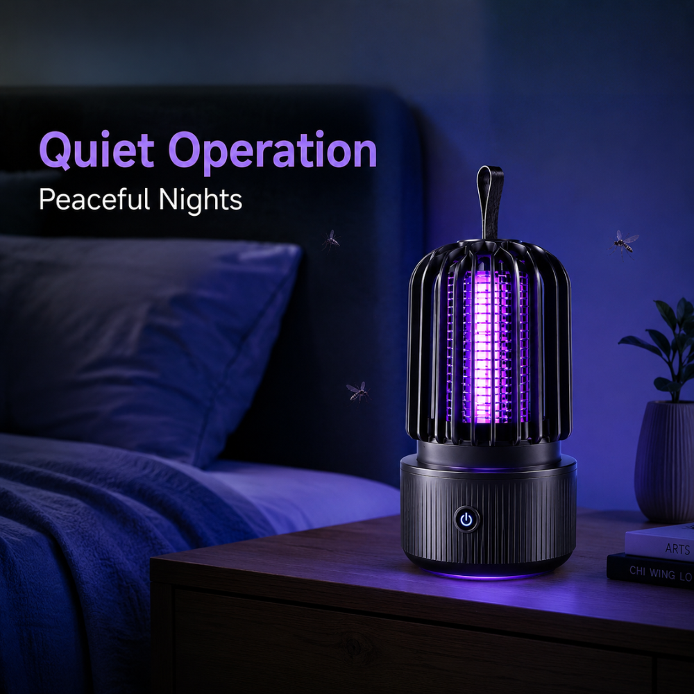 Wiederaufladbare Mückenlampe 2-in-1 – Elektrische UV Insektenfalle mit 1200mAh Akku für Zuhause, Terrasse & Camping
