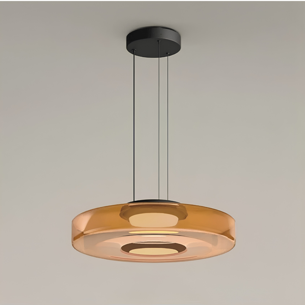 Skandinavische Hängeleuchte Rauchglas - Minimalistische LED Pendellampe Höhenverstellbar
