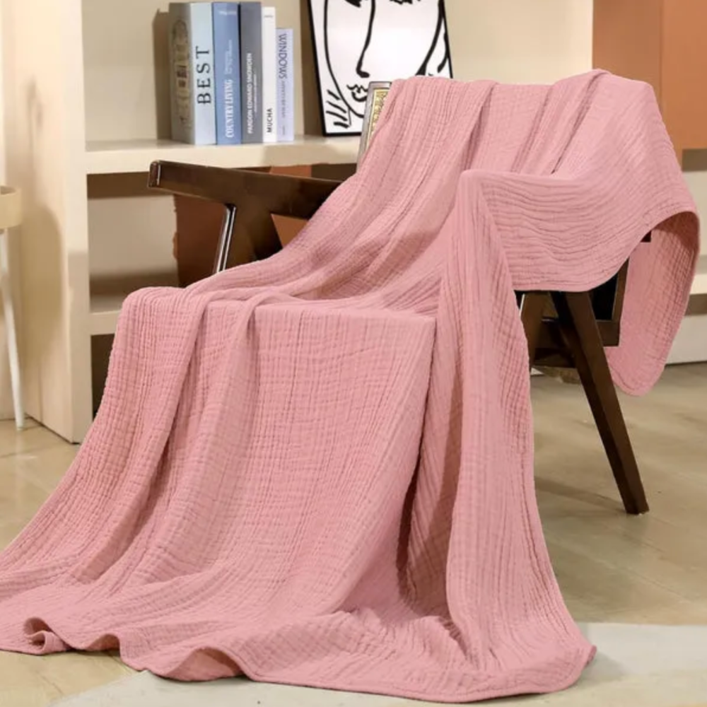Sano Musselin Kuscheldecke Baumwolle - Leichte Wohndecke & Sofadecke für Sommer & Übergang