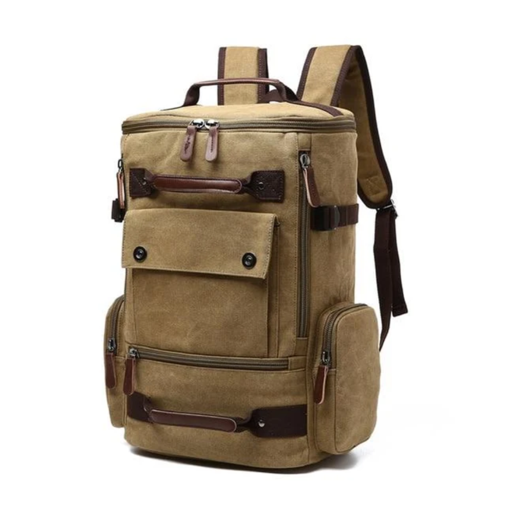 Garnet Großer Canvas Rucksack Vintage - Wasserabweisender Reiserucksack mit Laptopfach für Herren 36-55L, Laptopfach