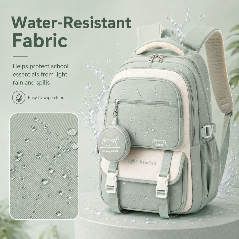 Kawaii Schulrucksack mit mehreren Fächern & Mini-Tasche – Leichter großer Rucksack für Schule, Uni & Reisen