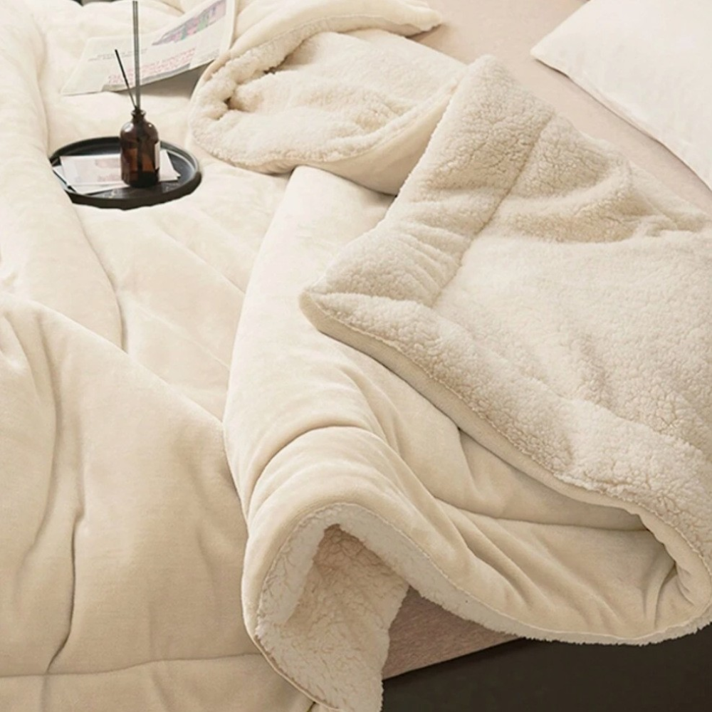 Sherpa-Decke mit Flanell-Oberseite 100x150 bis 200x230 cm – Wärmende Wohndecke in zwölf Farben