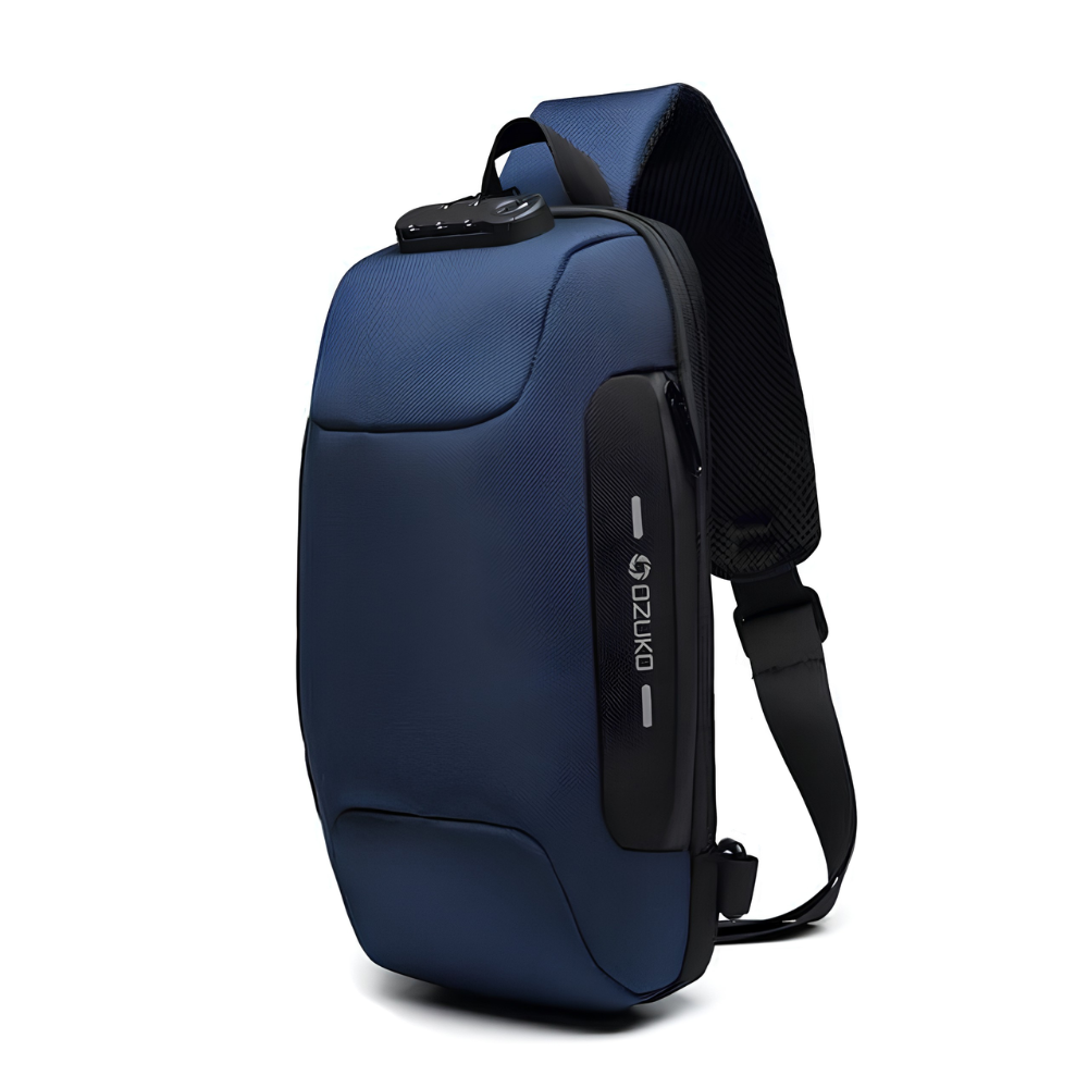 17 x 8 x 34 cm Anti-Diebstahl Sling Bag Herren & Damen - Wasserdichte Brusttasche mit USB-Anschluss