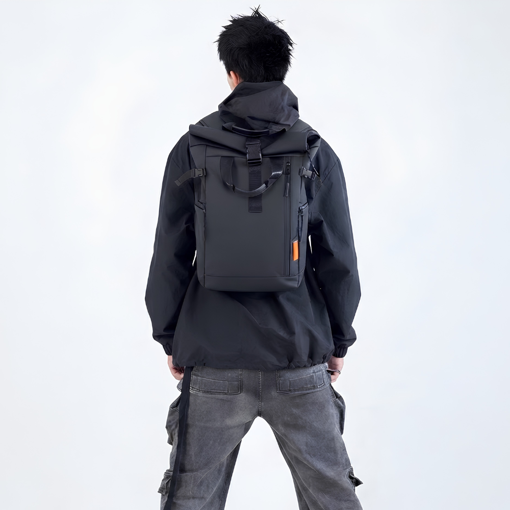 Wasserdichter Roll-Top Reiserucksack für Herren - 15,6 Zoll Laptop Rucksack mit 20-35L Kapazität